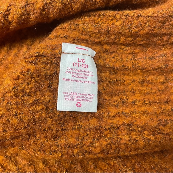 Rust orange knit button front chunky cardigan long - Picture 6 of 6